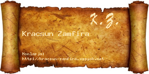 Kracsun Zamfira névjegykártya
